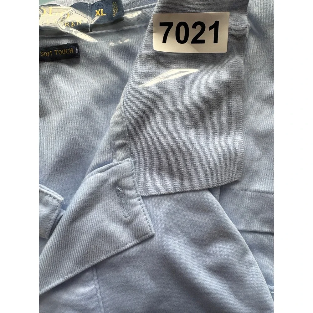 Polo Ralph Lauren Polo Shirt Mens XL Blue Pima Soft Touch Premium Heritage Slit